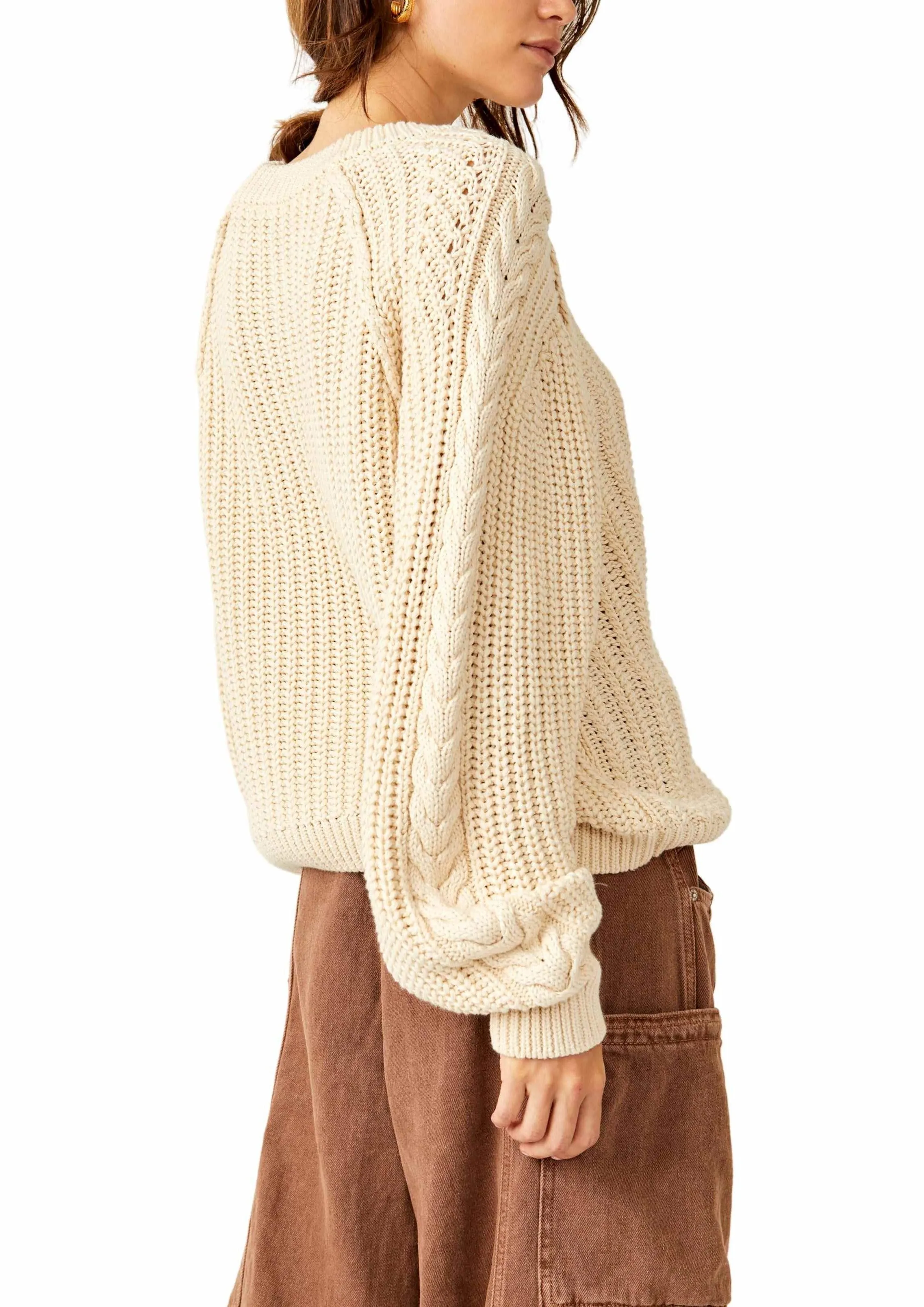 Frankie Cable Sweater in Ivory