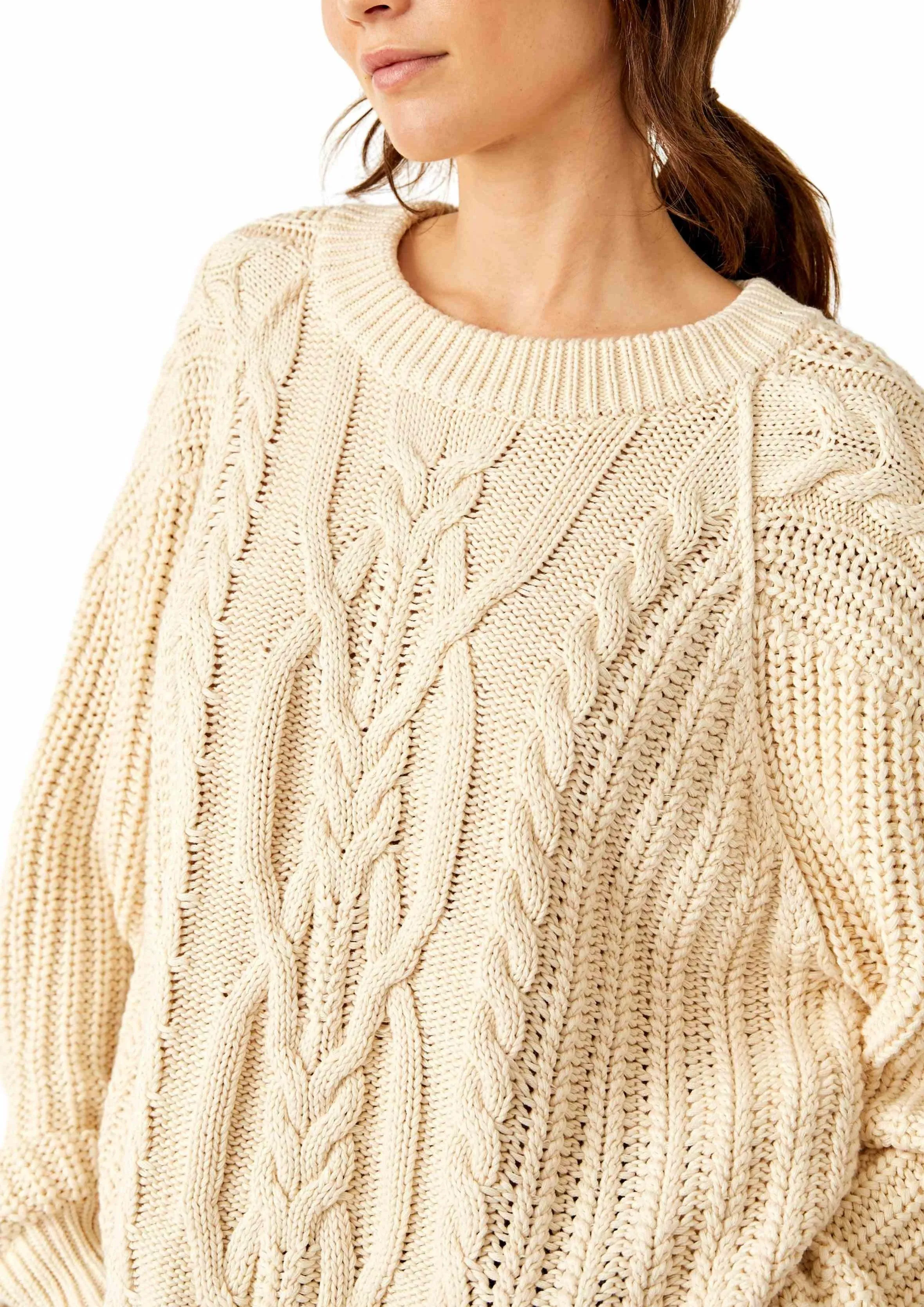 Frankie Cable Sweater in Ivory