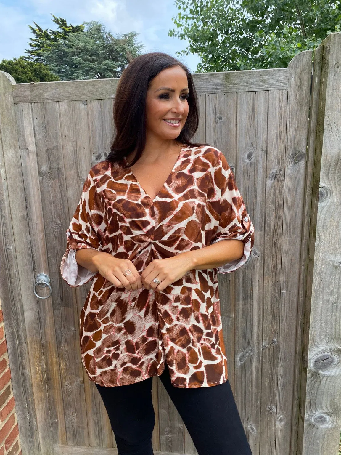 Front Knot Giraffe Top Polly