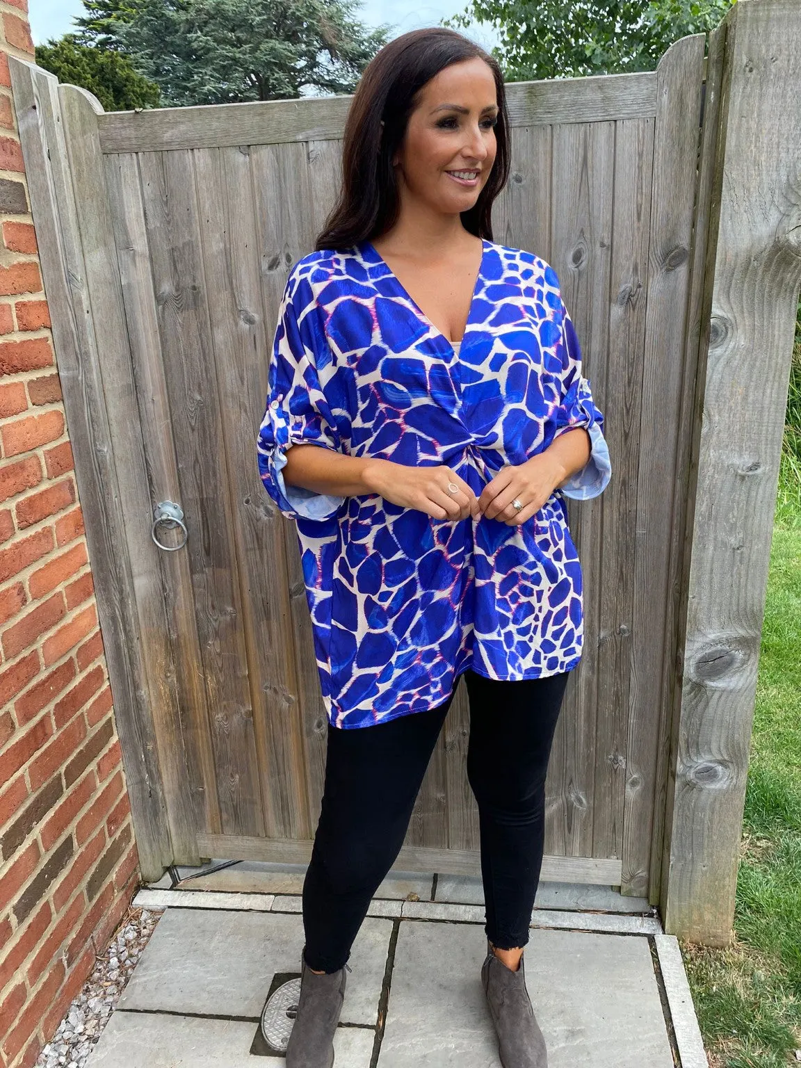 Front Knot Giraffe Top Polly