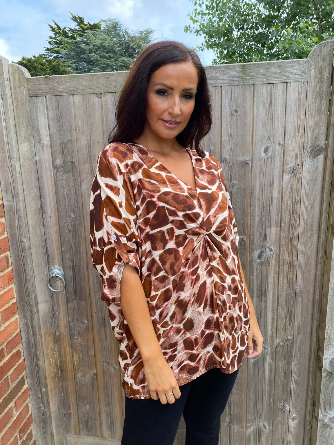 Front Knot Giraffe Top Polly