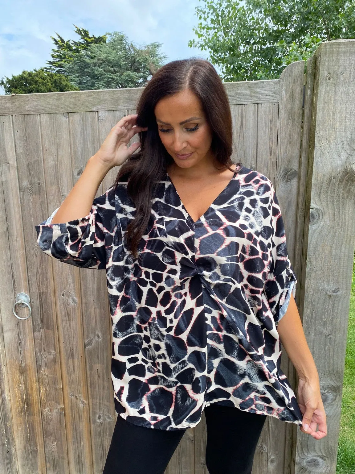 Front Knot Giraffe Top Polly