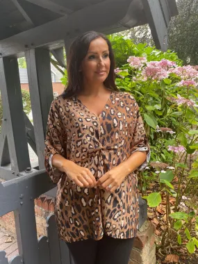 Front Knot Leopard Top Polly