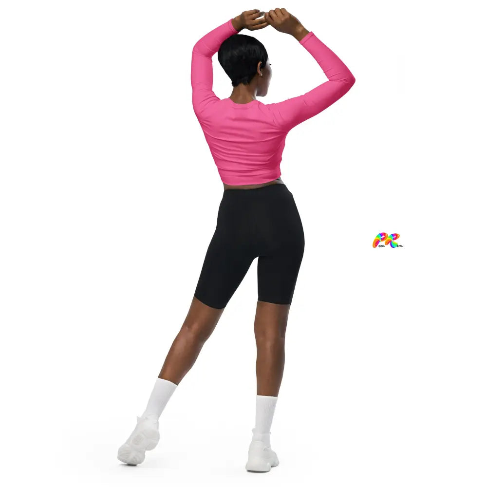 Fuschia Recycled Festival Gym Crop Top