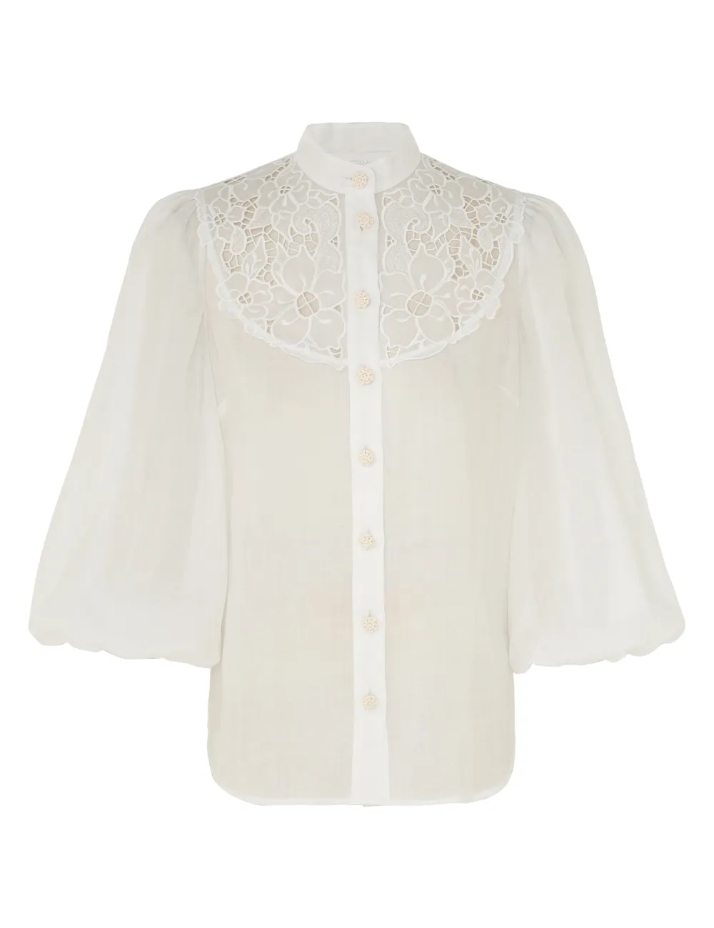 Golden Embroidered Yoke Blouse