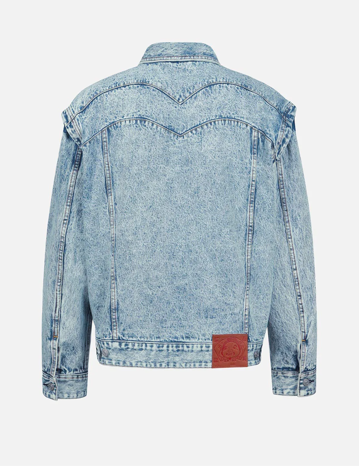 Graffiti Logo Embroidery Denim Jacket with Detachable Sleeves