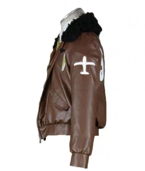 Hetalia America Alfred FJones Brown Fur Collar Jacket - TheLeatherCity