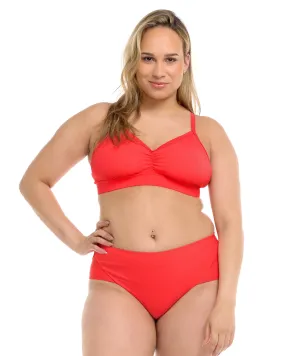 Ibiza Drew Plus Size Swim Top - Snapdragon