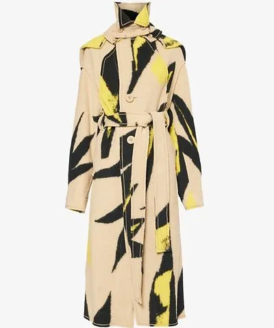 Issey Miyake Womens Beige Hued Vigor deconstructed wool-blend coat