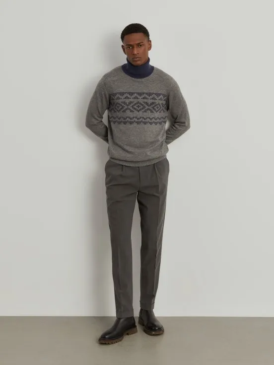 Jacquard turtleneck sweater