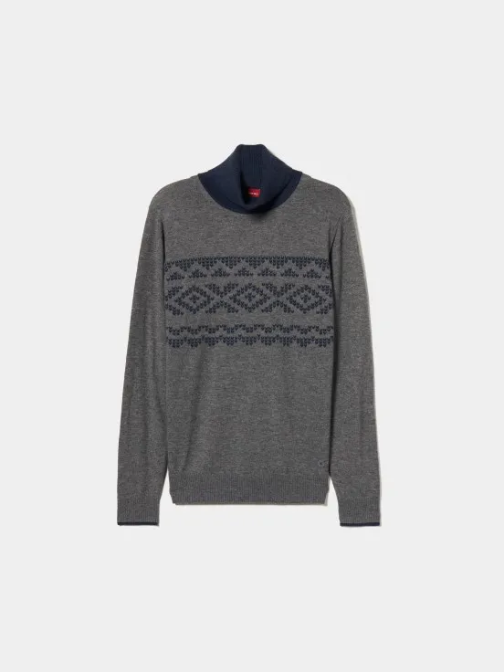 Jacquard turtleneck sweater