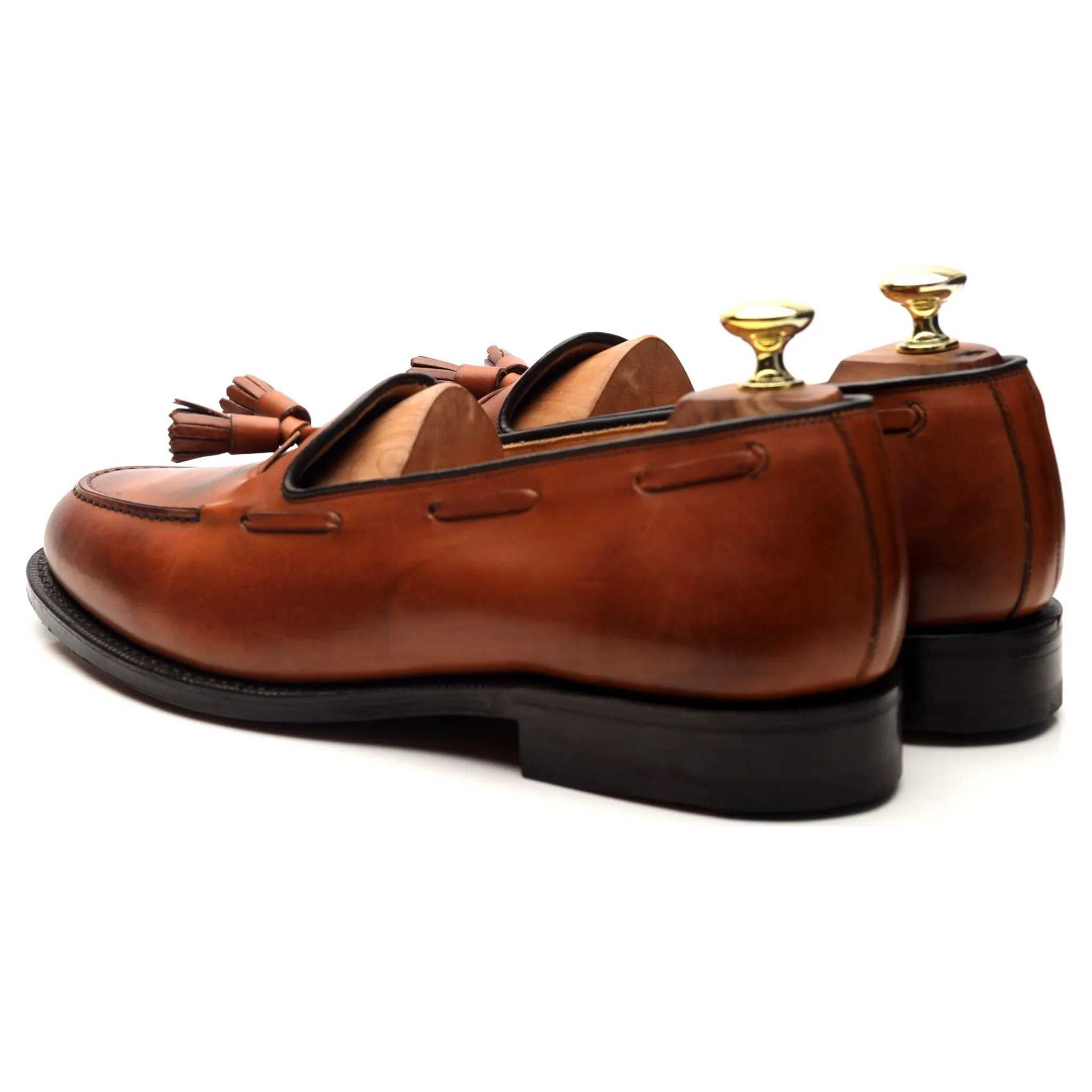 'Keats ll' Tan Brown Leather Tassel Loafers UK 7.5 F