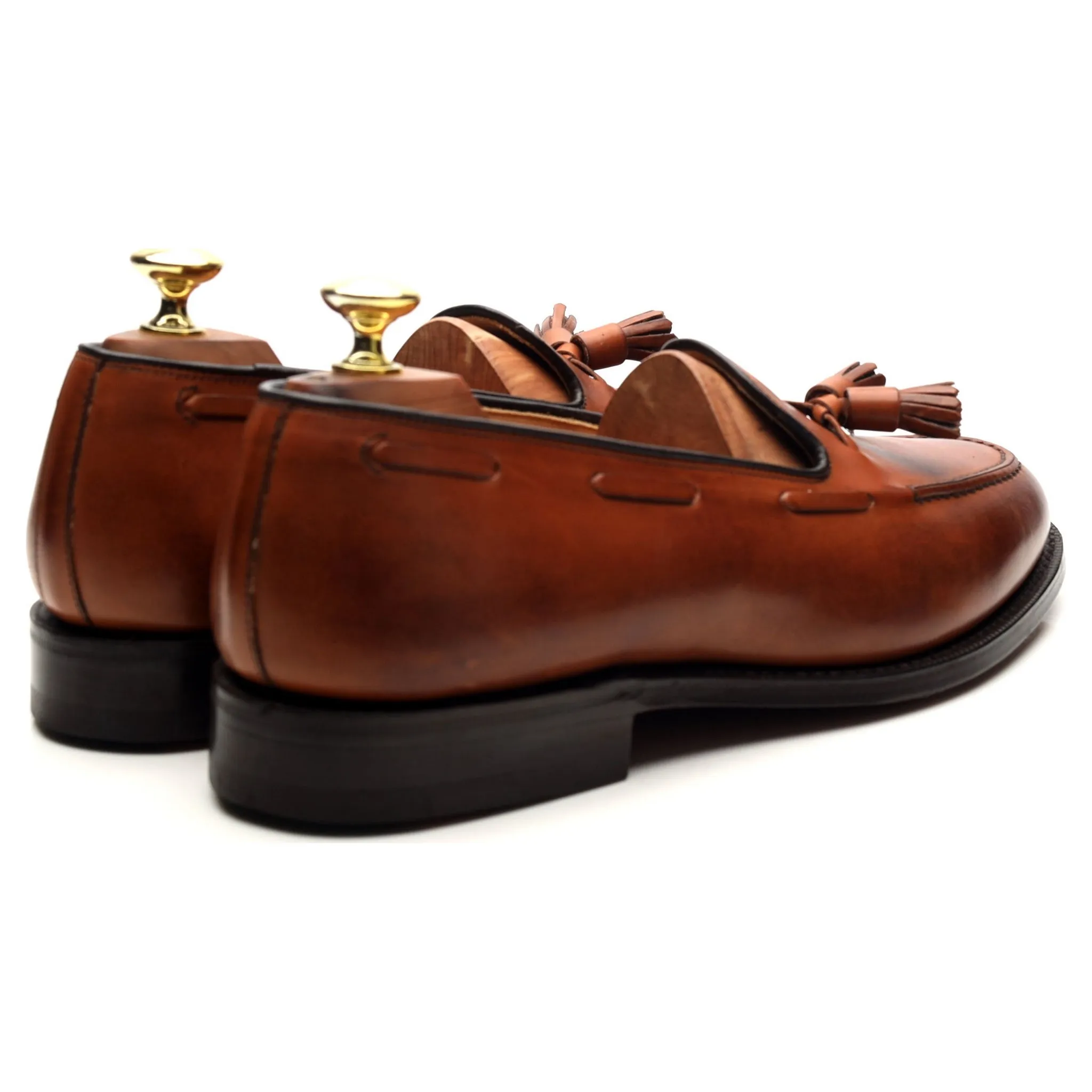 'Keats ll' Tan Brown Leather Tassel Loafers UK 7.5 F