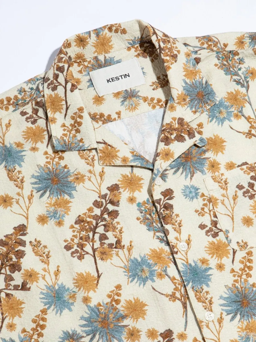 KESTIN CRAMMOND SHIRT IN ECRU THISTLE PRINT