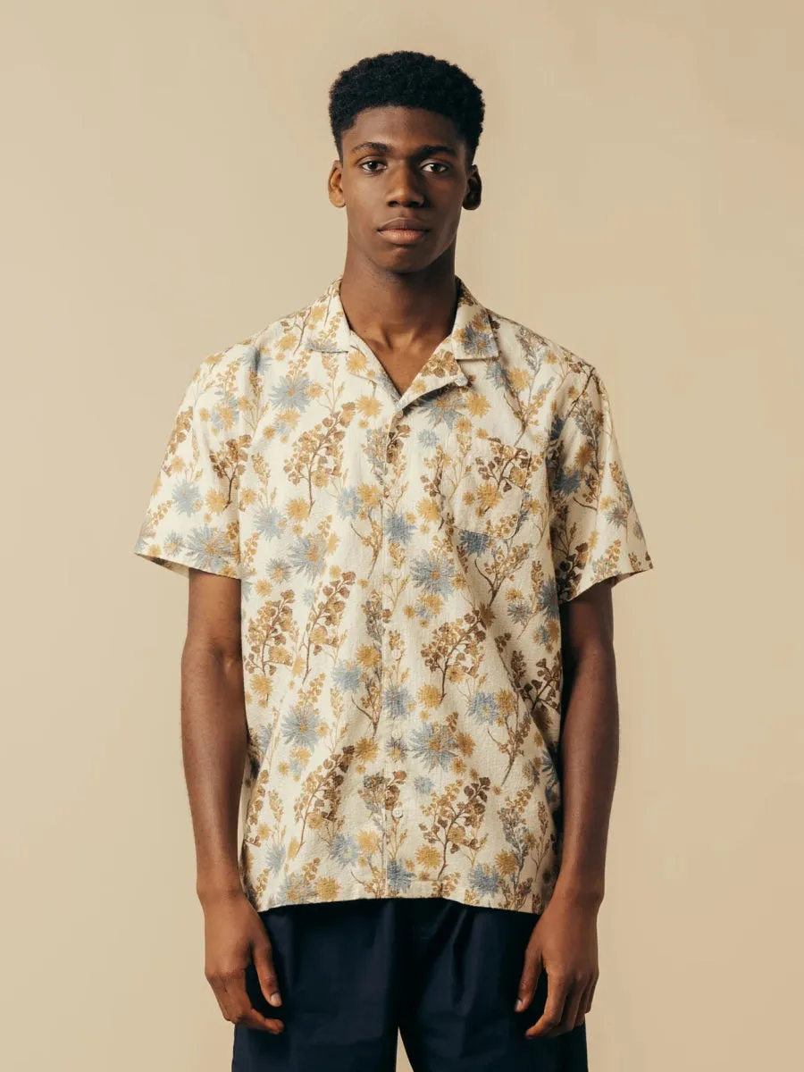 KESTIN CRAMMOND SHIRT IN ECRU THISTLE PRINT