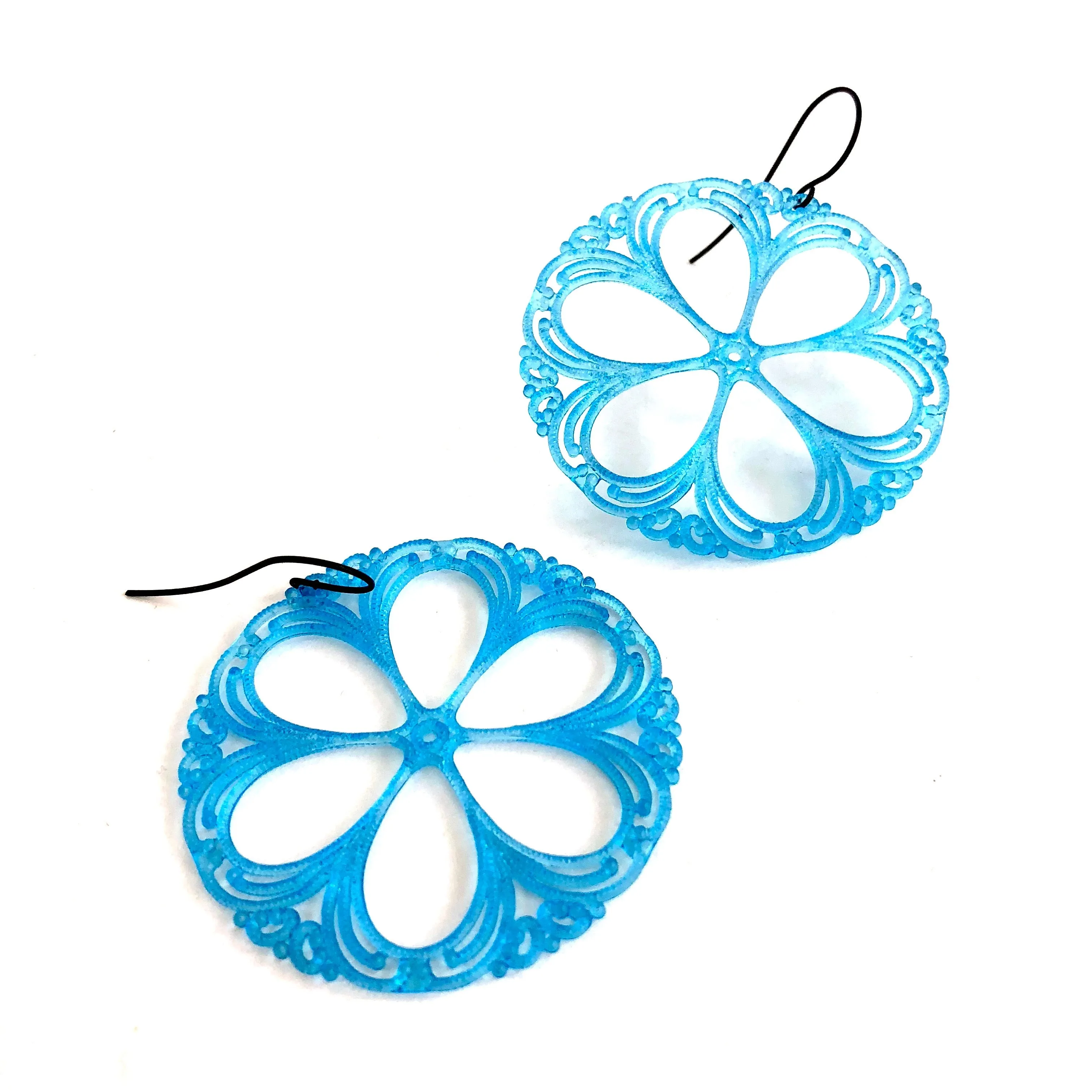 Lace Shield Filigree Drop Earrings