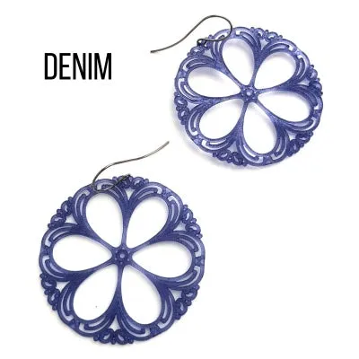 Lace Shield Filigree Drop Earrings