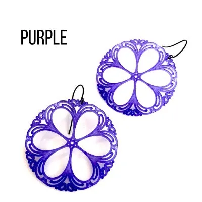 Lace Shield Filigree Drop Earrings