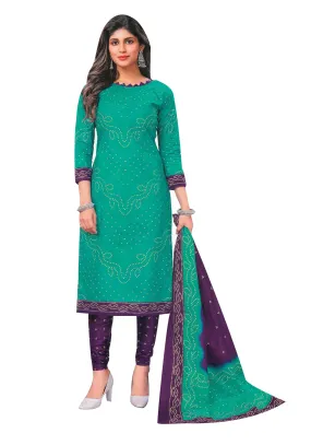 LADYLINE Readymade Bandhej Printed 100% Cotton Salwar Kameez Dress Indian