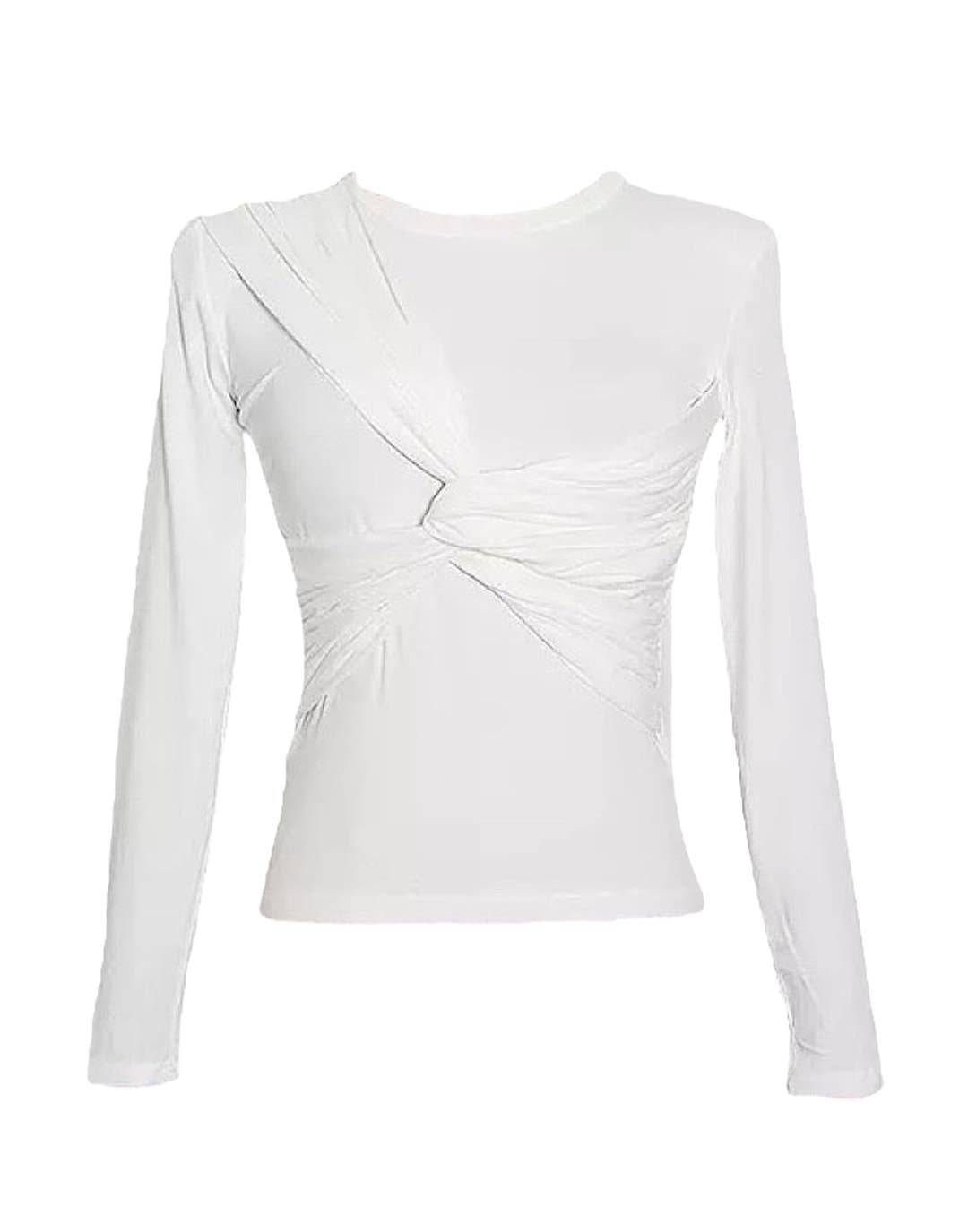 Long Sleeve Stretchy Ruched Front Top