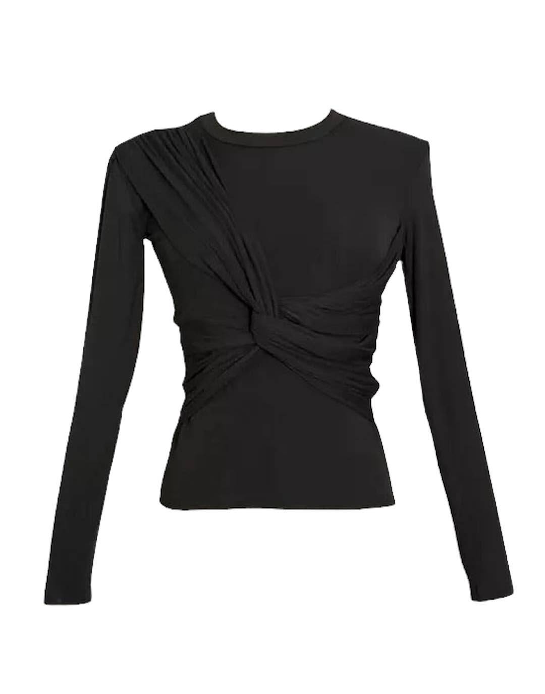 Long Sleeve Stretchy Ruched Front Top