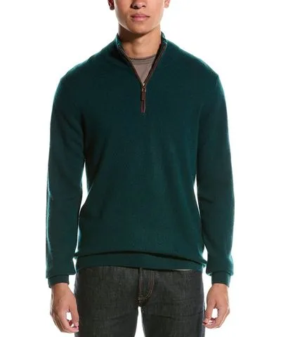 Magaschoni Cashmere 1/4-Zip Mock Neck Sweater