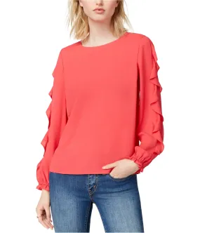 Maison Jules Womens Ruffled-Sleeve Peasant Blouse