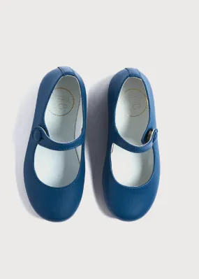 Mary Jane Leather Girls Shoes in Dusty Blue (24-34EU)