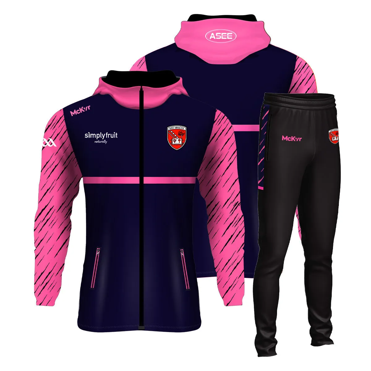 Mc Keever Armagh GAA Official Pulse Tracksuit - Girls - Navy/Pink/Black