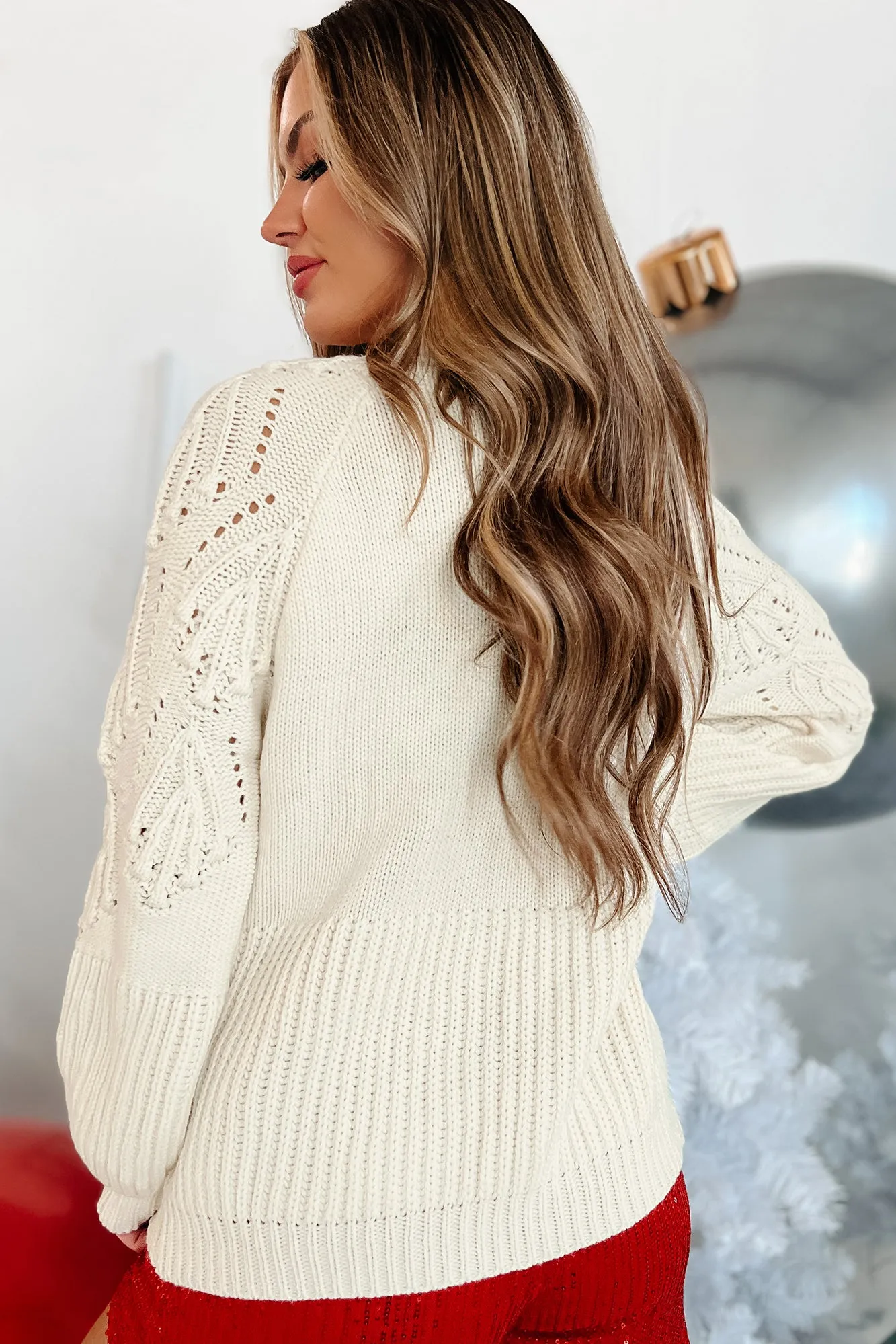 Meadow Melodies Oversized Bubble Sleeve Sweater (Ivory)