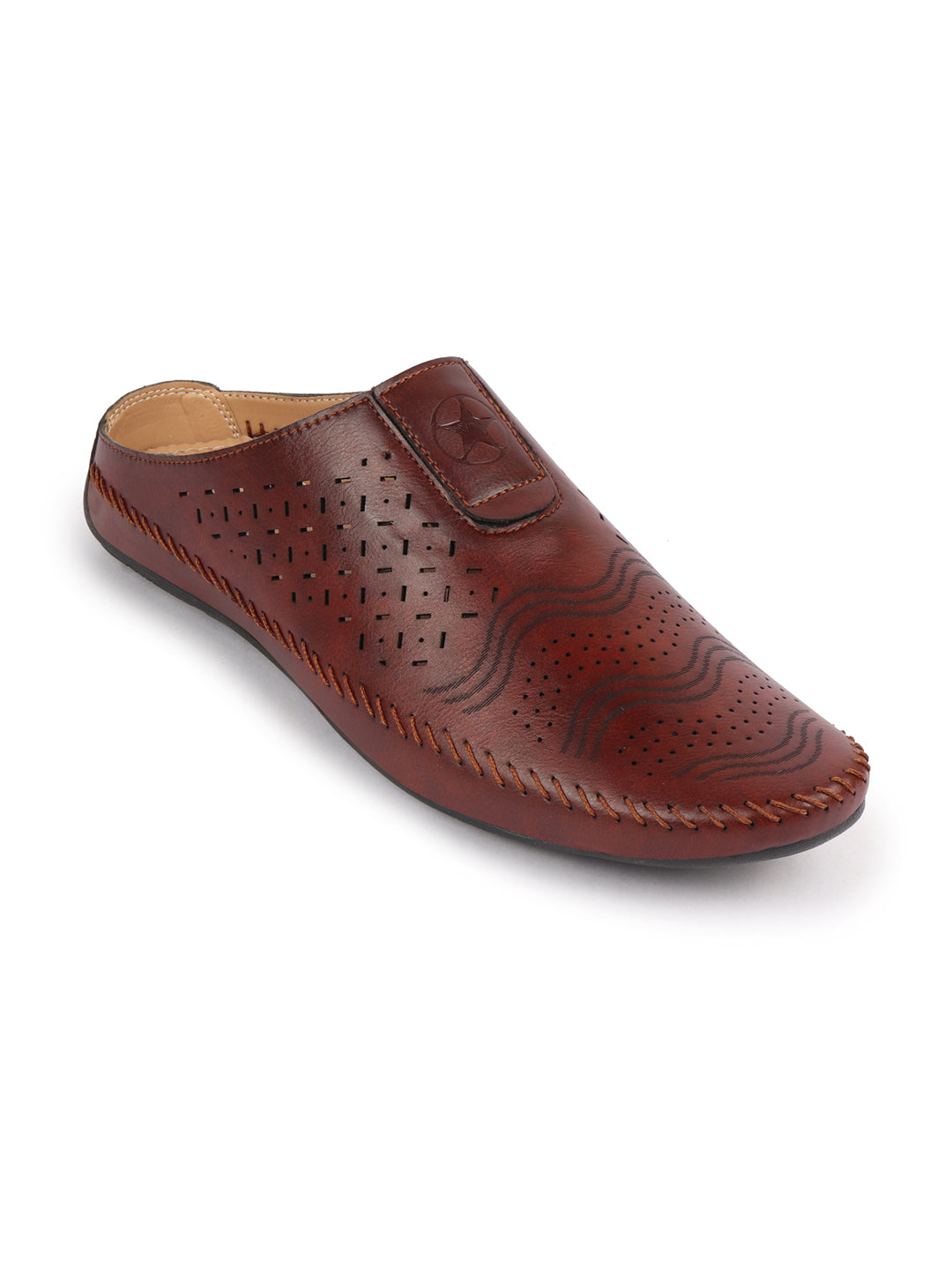 Men Maroon Ethnic Wedding Party Back Open Laser Cut Design Juttis and Mojaris