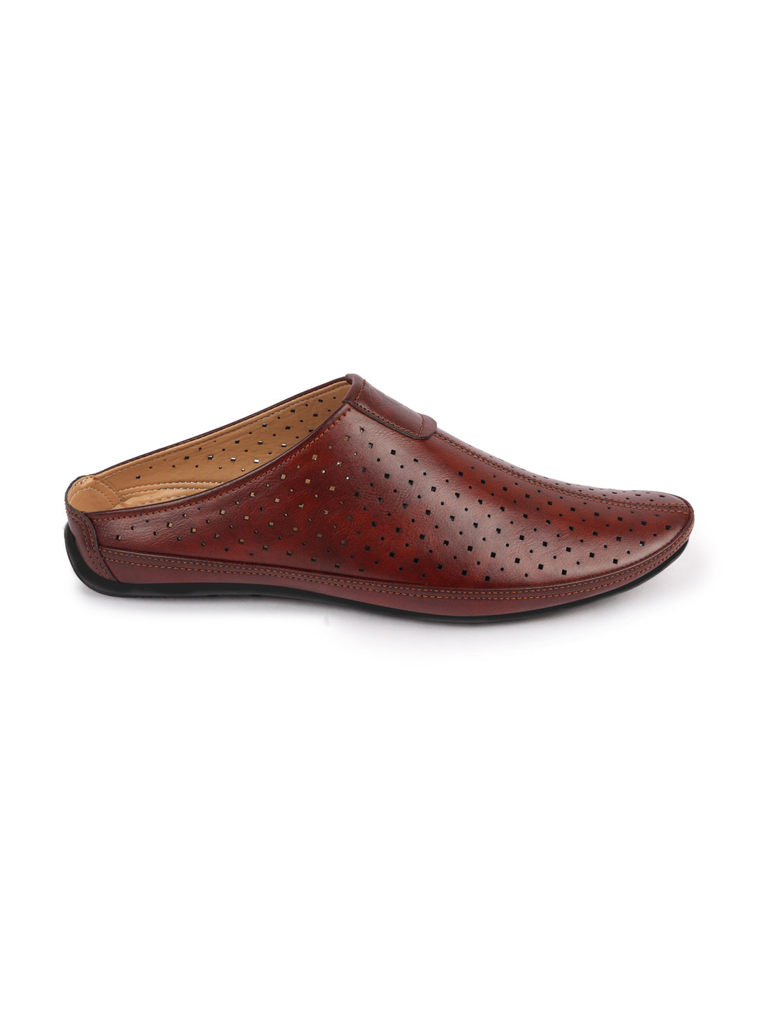 Men Maroon Ethnic Wedding Party Back Open Slip On Juttis and Mojaris