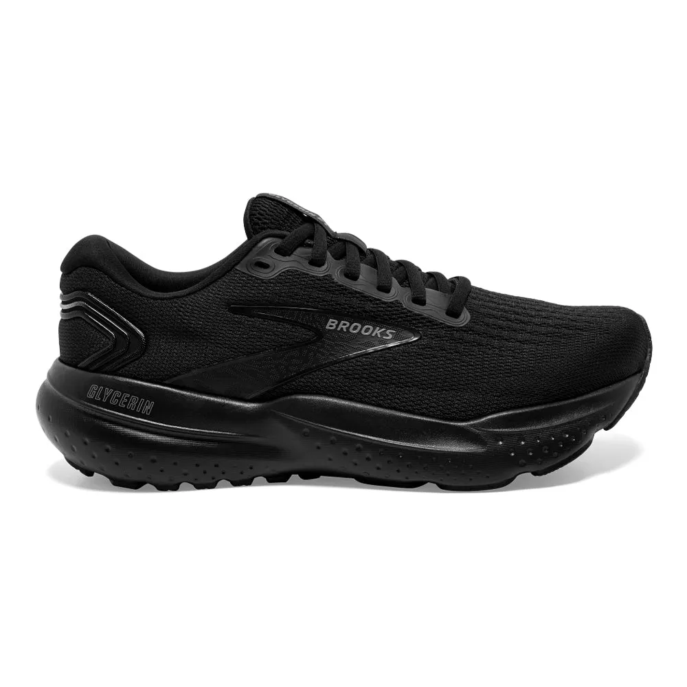 Men's Brooks Glycerin 21, Black/Black/Ebony, 15 2E Wide