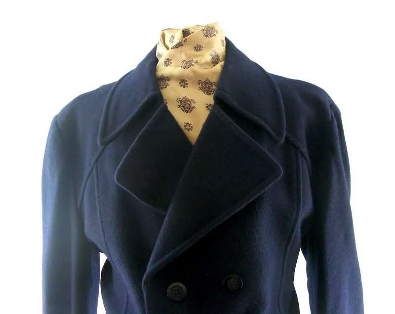 Mens Navy Pea Coat - XXL