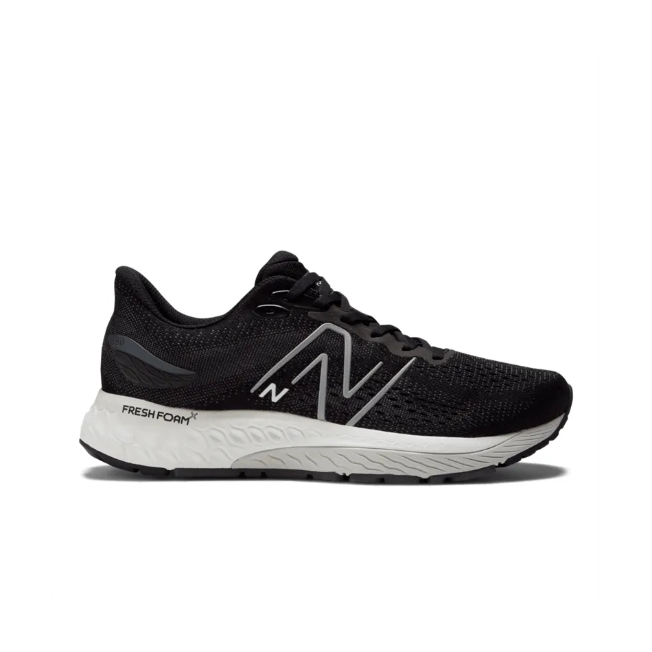 Men's New Balance Fresh Foam X 880v12, Black/Light Aluminum, 9.5 2E Wide