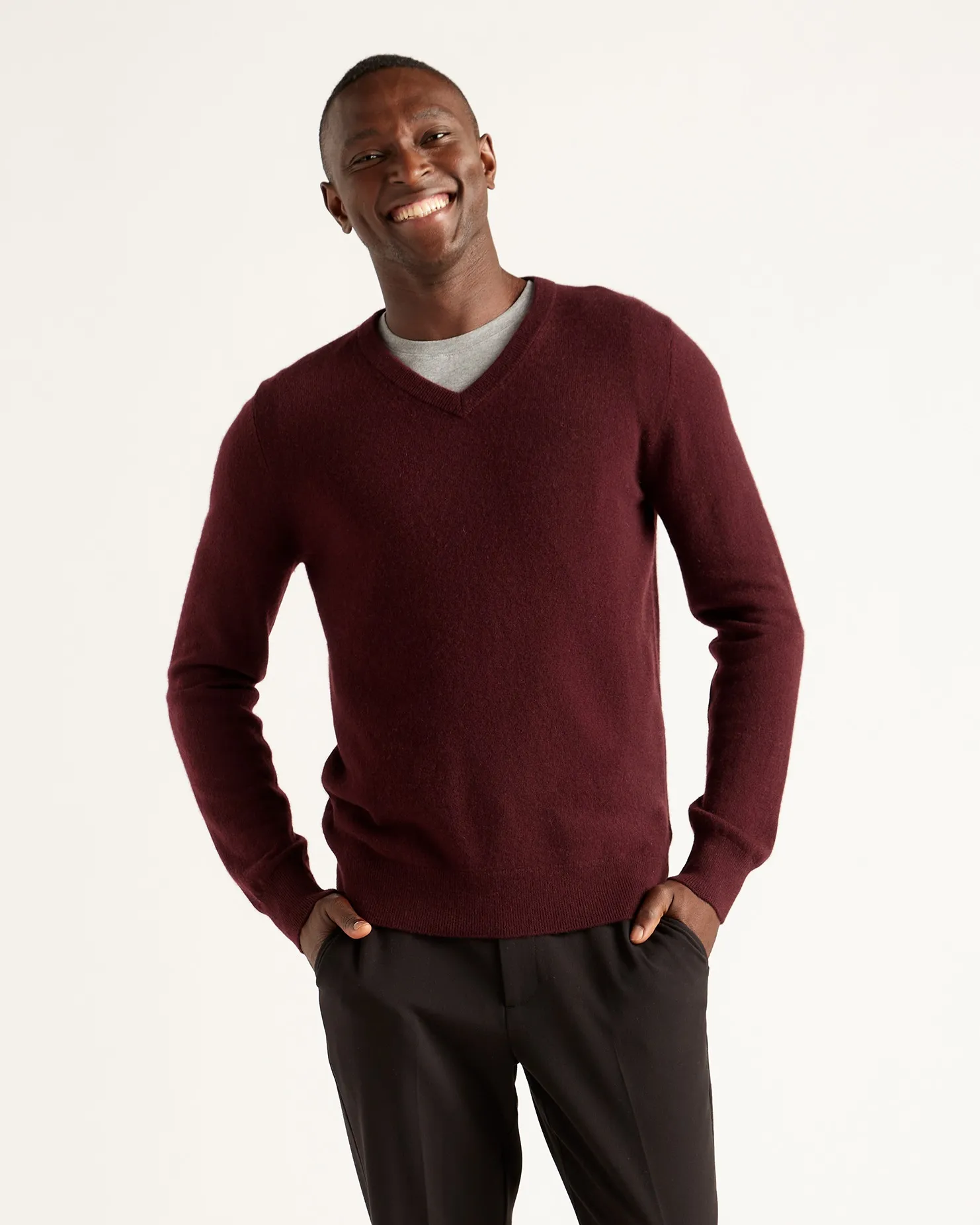 Mongolian Cashmere V-Neck Sweater