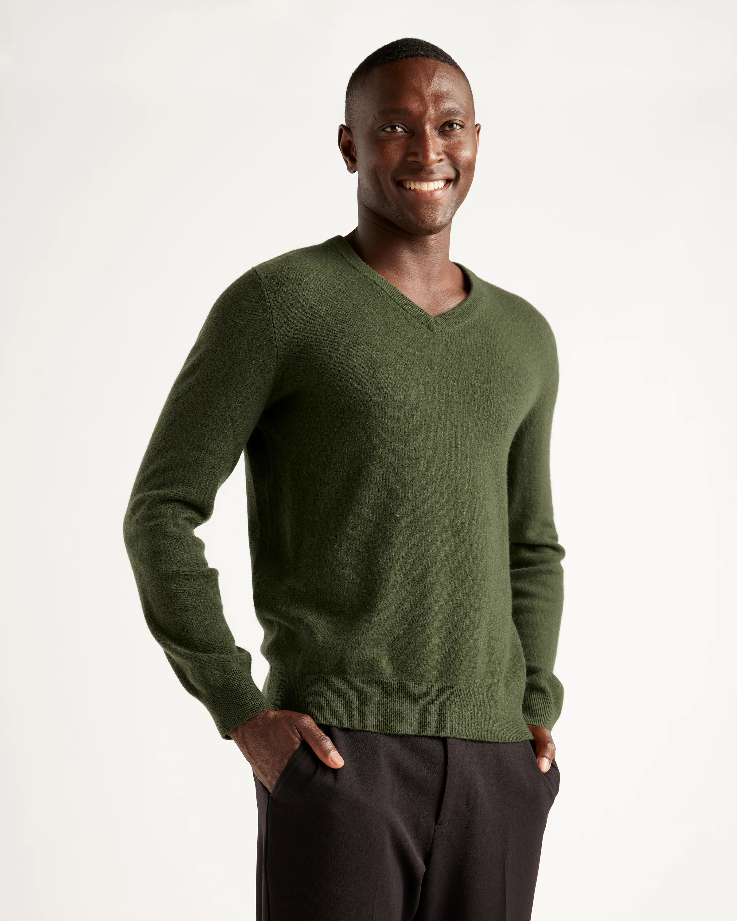 Mongolian Cashmere V-Neck Sweater