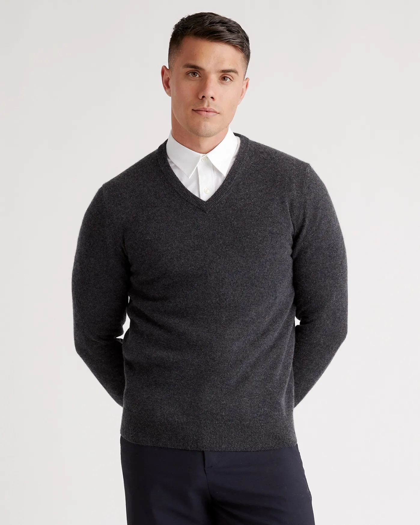 Mongolian Cashmere V-Neck Sweater