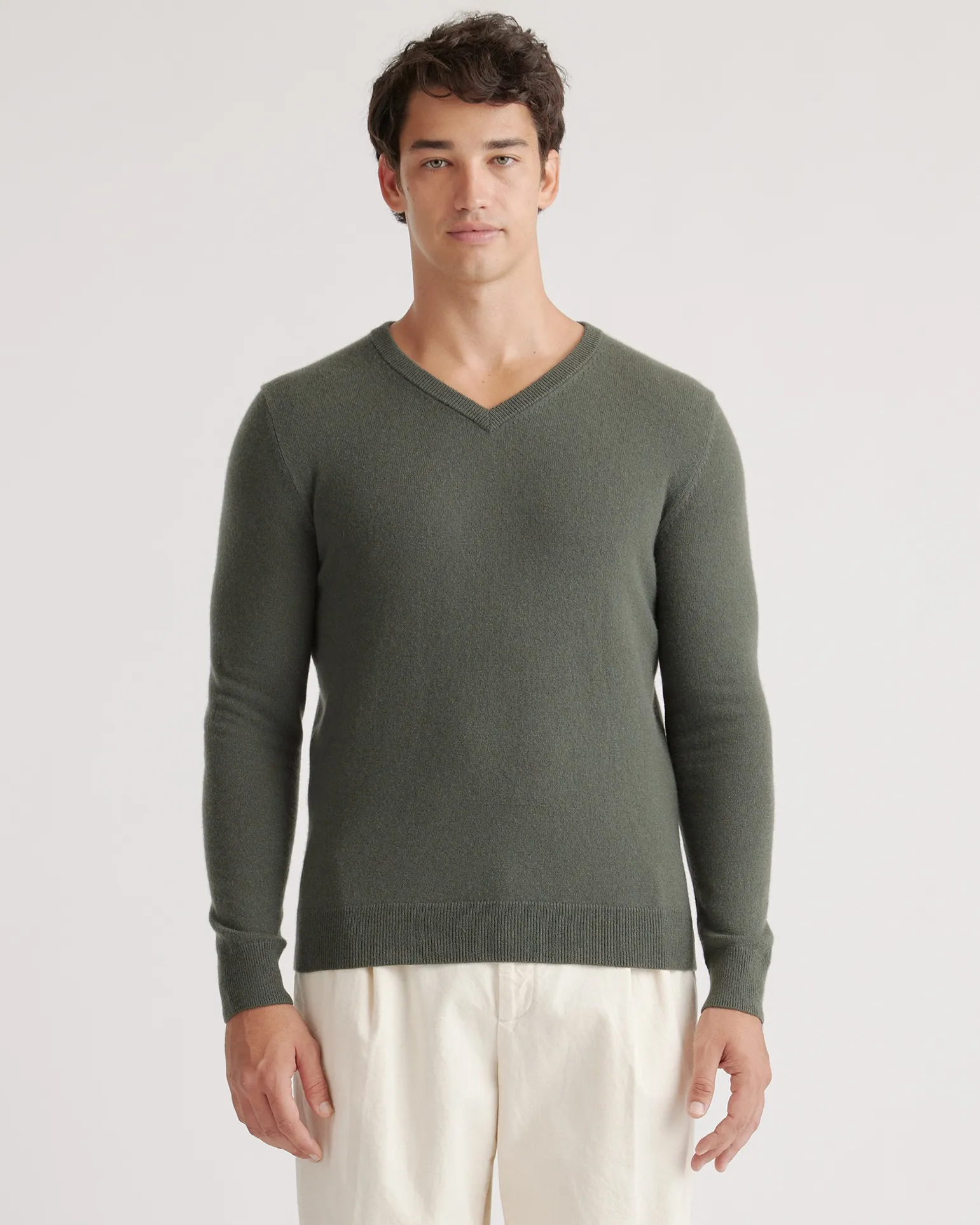 Mongolian Cashmere V-Neck Sweater