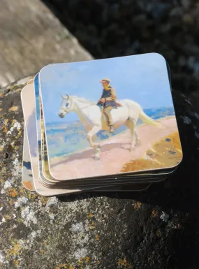 Munnings Shrimp on a White Welsh Pony Coaster