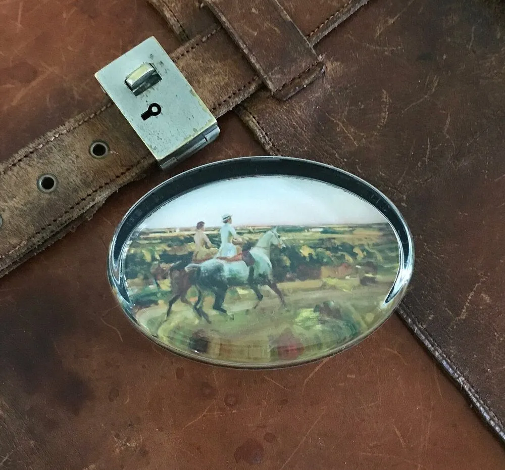 Munnings Two Lady Riders Under An Evening Sky Paperweight