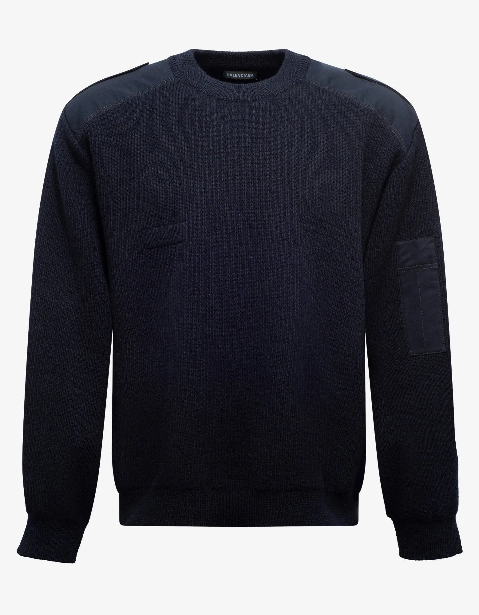 Navy Blue Logo Panelled Sweater