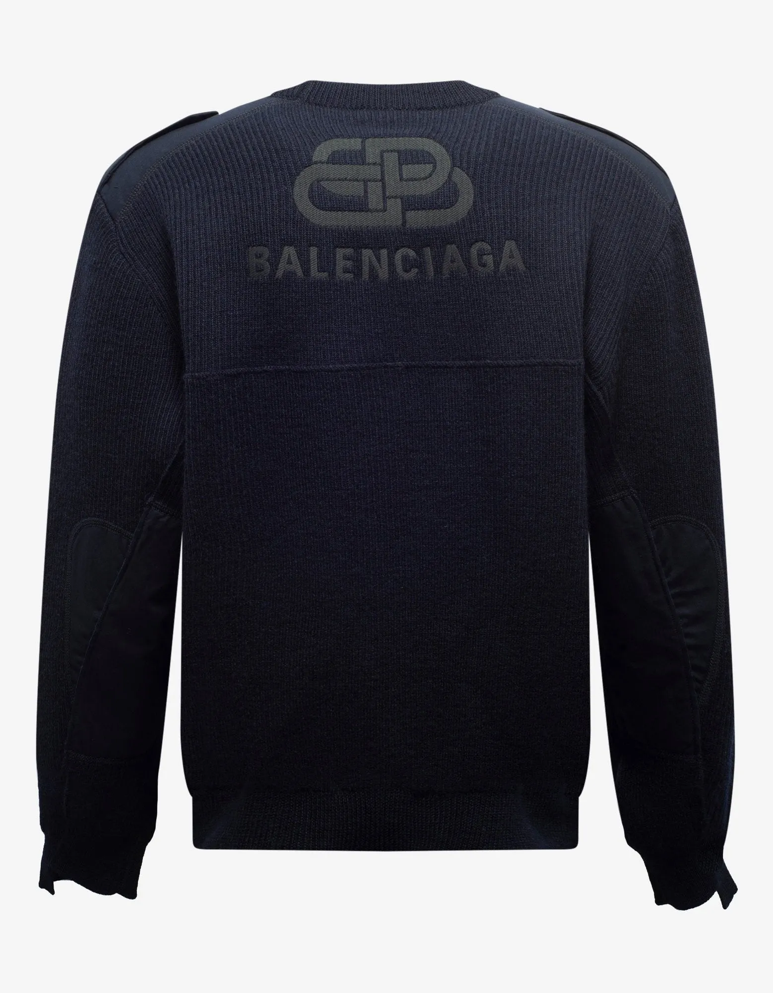 Navy Blue Logo Panelled Sweater