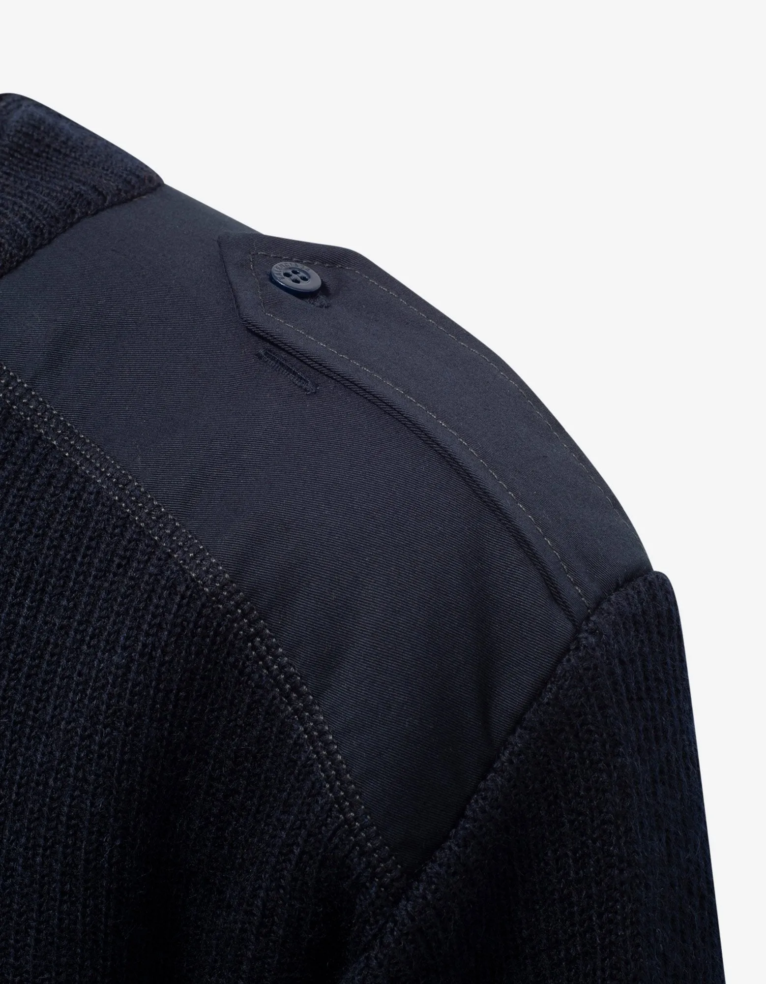 Navy Blue Logo Panelled Sweater