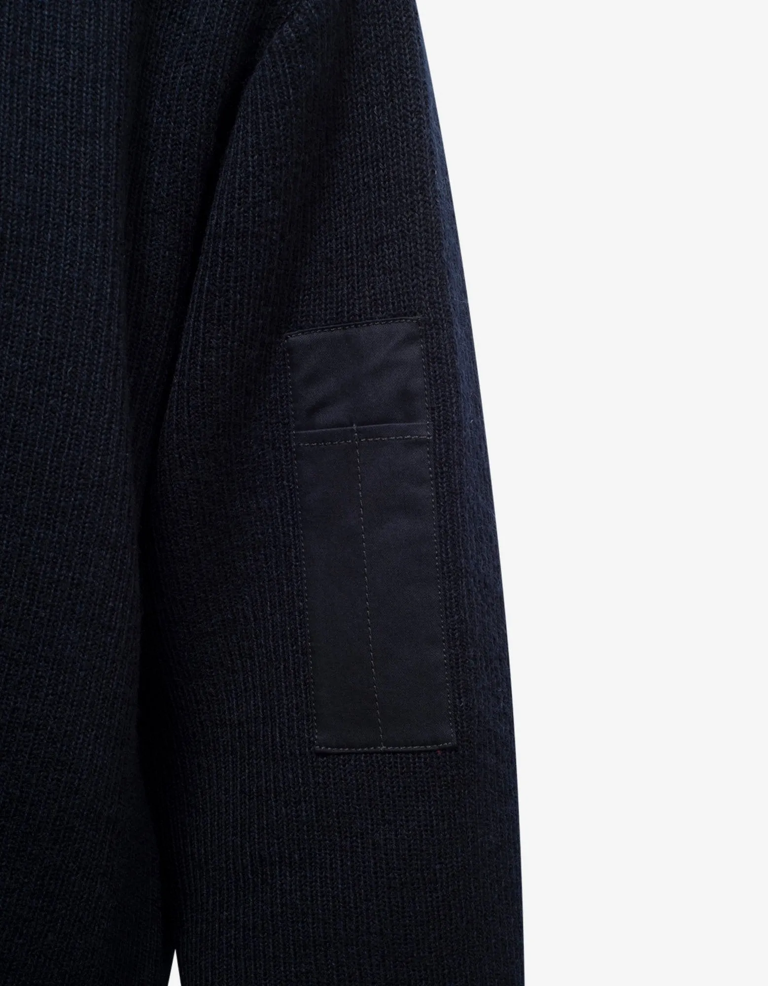 Navy Blue Logo Panelled Sweater