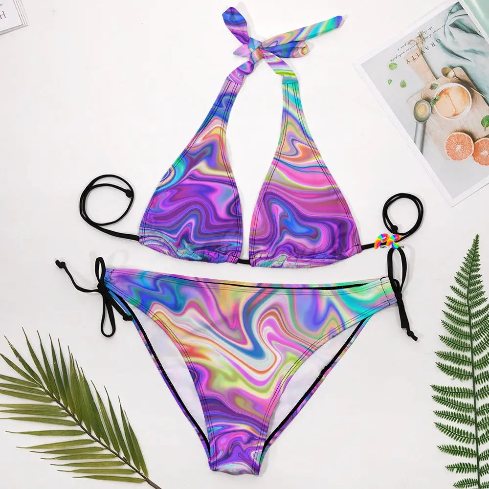 Neon Waves Plus Size Rave Bikini