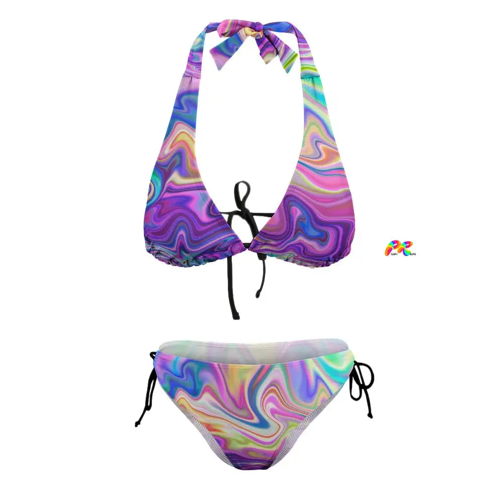 Neon Waves Plus Size Rave Bikini