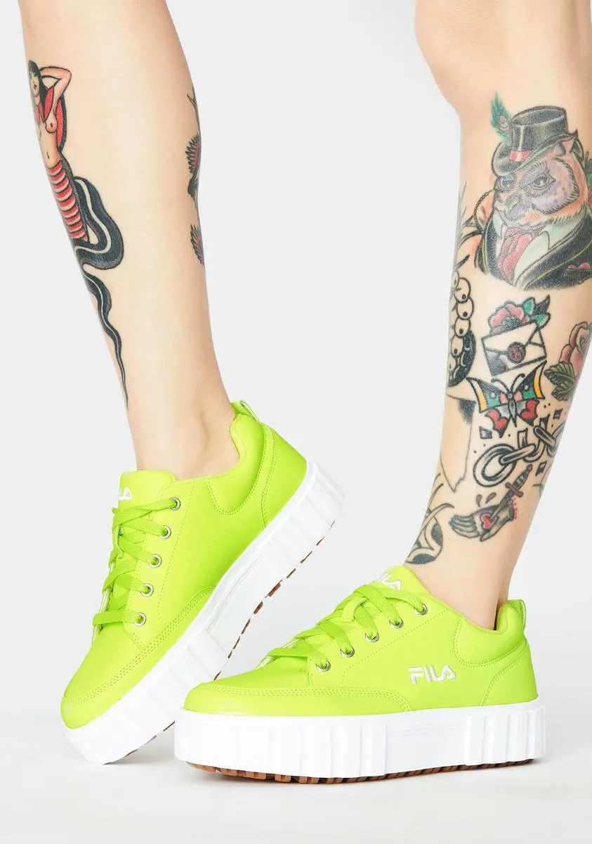 Neon Yellow Sandblast Low Sneakers-