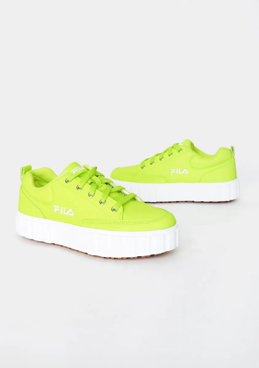 Neon Yellow Sandblast Low Sneakers-