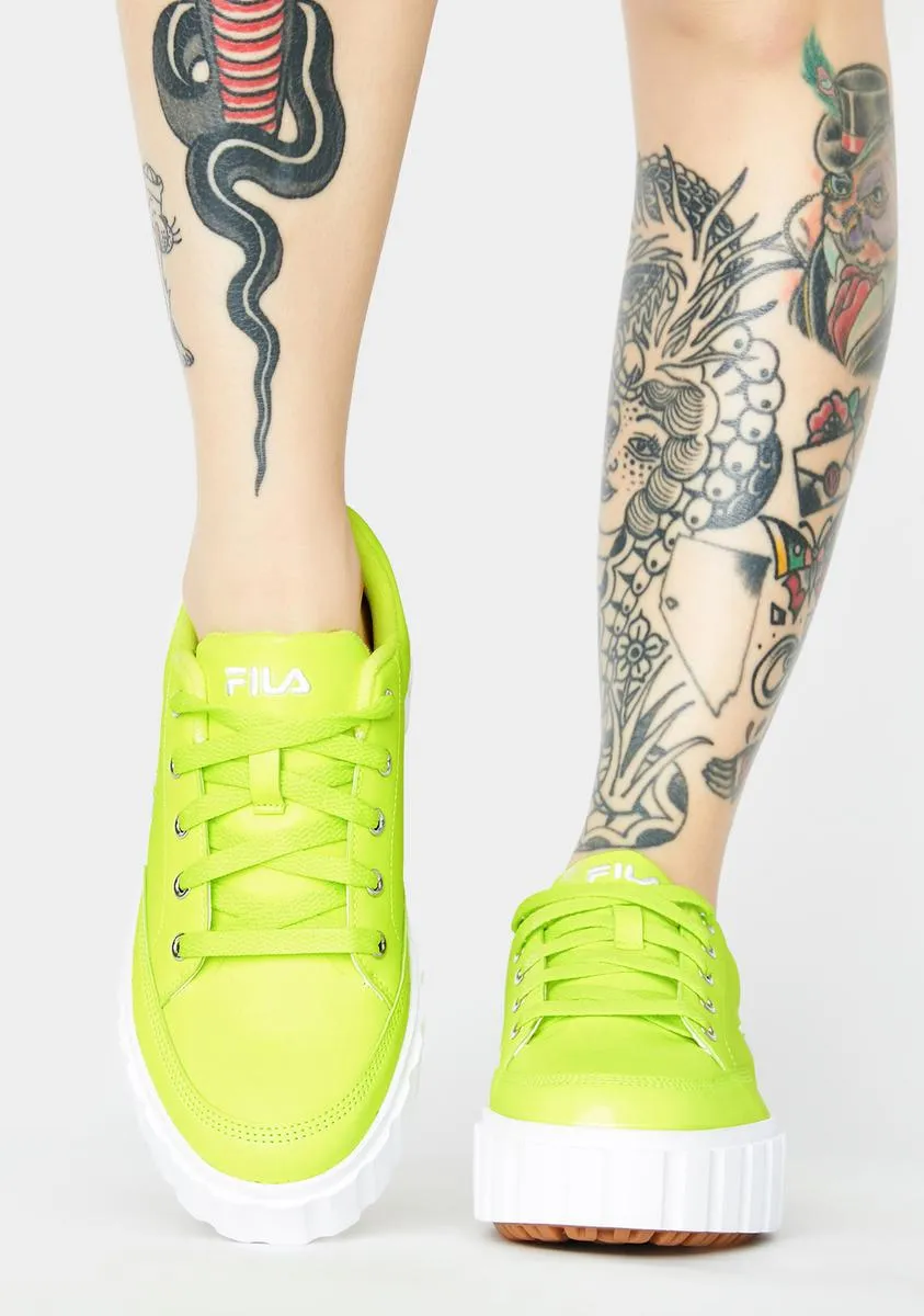 Neon Yellow Sandblast Low Sneakers-